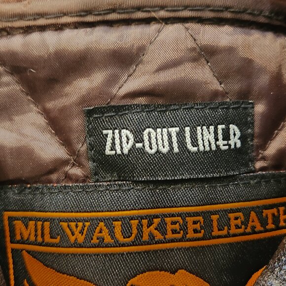 Milwaukee Leather Women’s L Brown Motorcycle Jacket Zip-Out Liner Braided Stud D - Picture 10 of 12